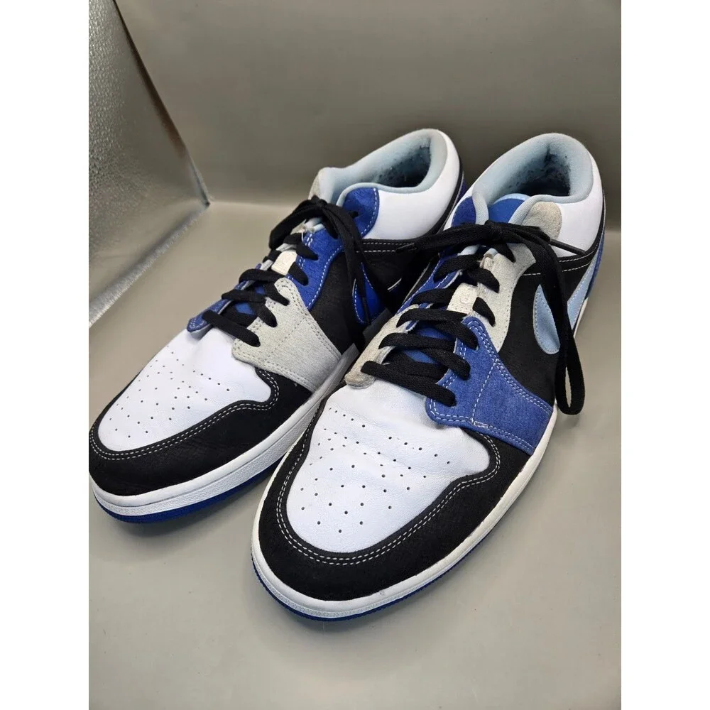 Air Jordan 1 Low SE Shoes Men's 16 Racer Blue Suede Athletic Lifestyle Sneakers